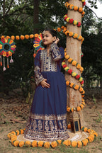 Launching New Collection Beautiful Kids Gown Set OC-196-NEVY BLUE