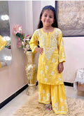 New Designer Heavy Rayon Cotton Top-Sharara OC-140 Yellow